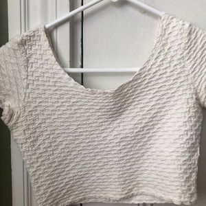 H&M White textured crop top size S